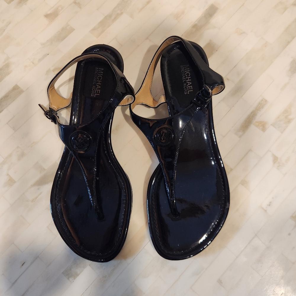 Michael Kors Glossy Black Women's Sandals